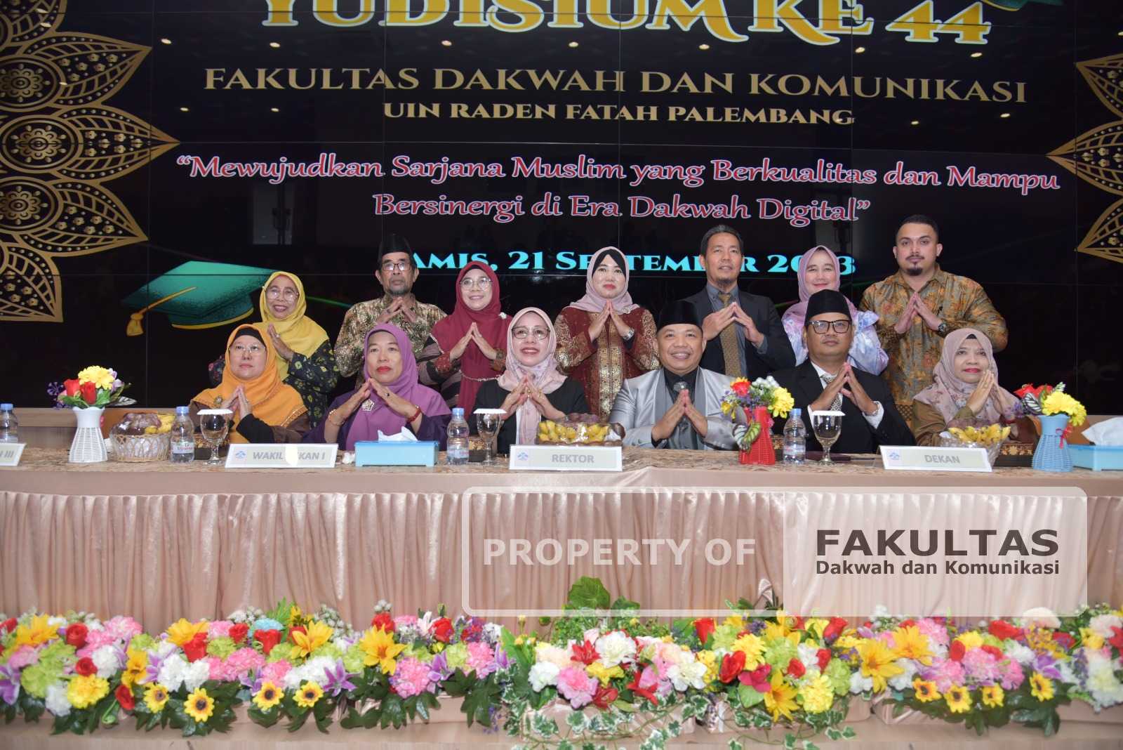 Fakultas Dakwah dan Komunikasi (FDK) Universitas Islam Negeri (UIN) Raden Fatah  Palembang kembali selenggarakan kegiatan Yudisium ke-44